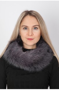 Blue fox fur neck warmer